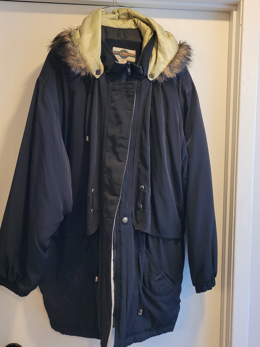 Outbrook Women's Black Parka Jacket with Removable Hood 3X